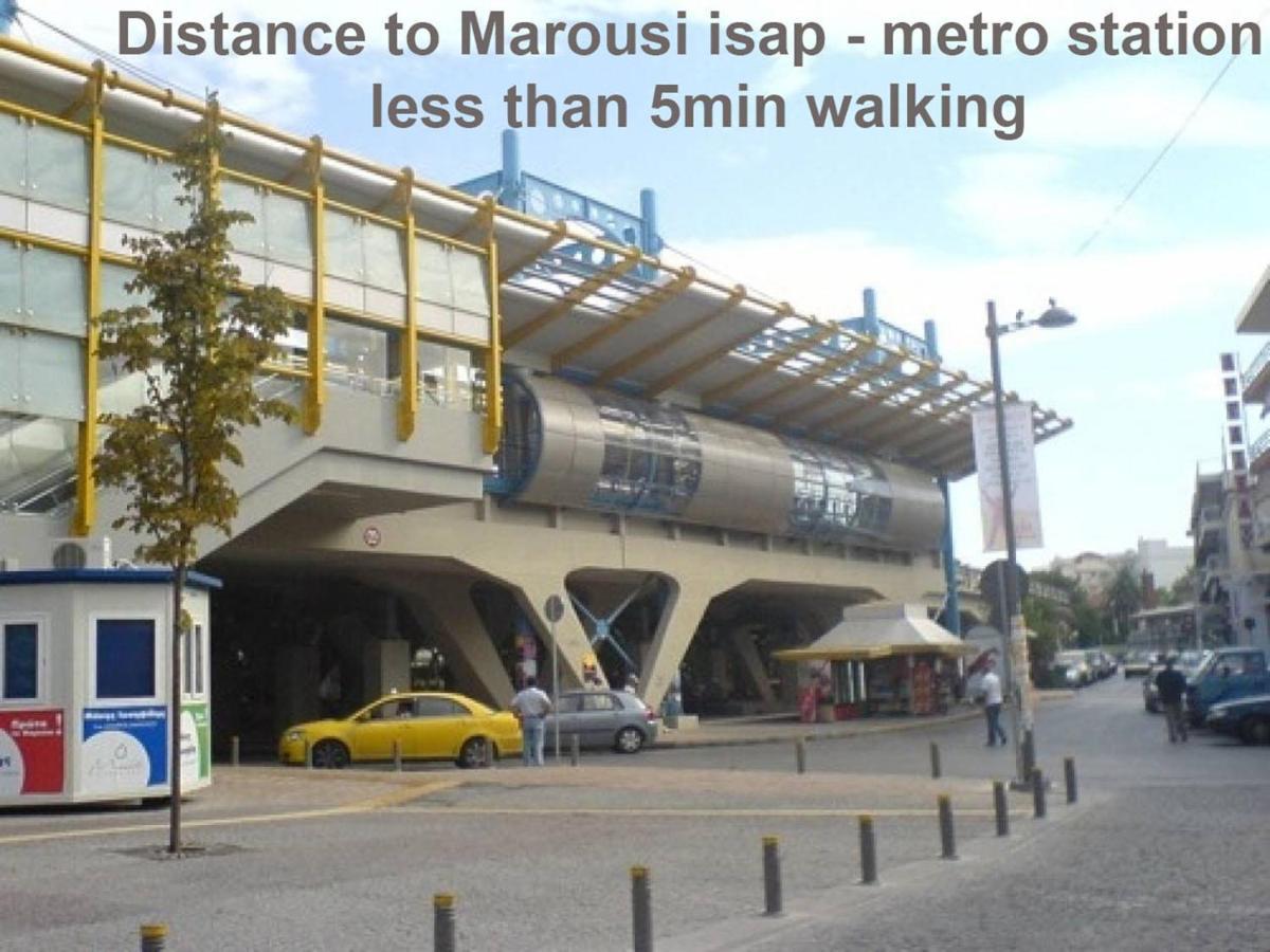 Modern 2 Bedroom Apartment Next To Metro - Marousi Atenas Exterior foto